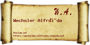 Wechsler Alfréda névjegykártya